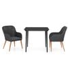 vidaXL 3 Piece Garden Dining Set with Cushions Black