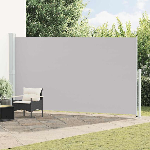 vidaXL Patio Retractable Side Awning 200x500 cm Grey