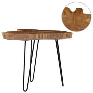 vidaXL Coffee Table | Brown | Teak Wood | Medium | Decorative Inlays