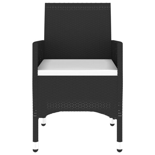 vidaXL 5 Piece Garden Dining Set Poly Rattan Black