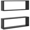 vidaXL Wall Shelf | Set of 2 | High gloss grey | Engineered wood | 80x15x26.5 cm