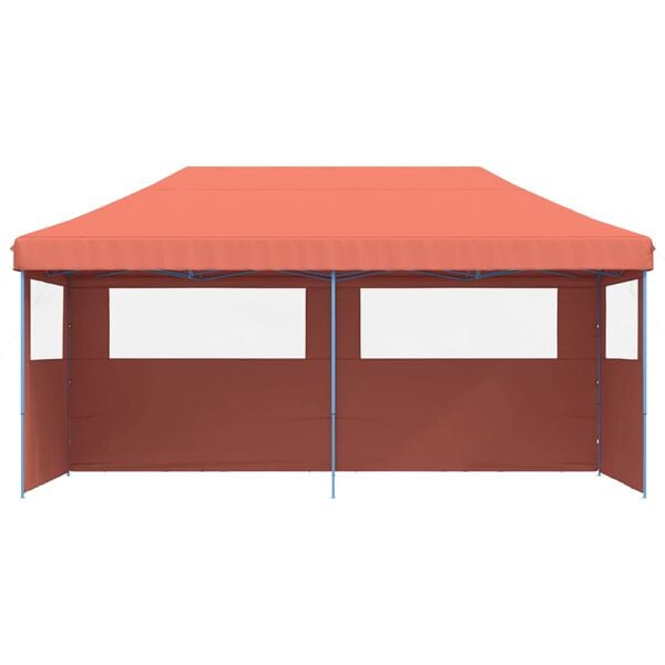 vidaXL Foldable Party Tent Pop-Up with 3 Sidewalls Terracotta