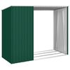 vidaXL Garden Firewood Shed Green 245x98x159 cm Galvanised Steel