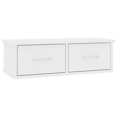 vidaXL Wall-mounted Drawer Shelf White 60x26x18.5 cm Engineered Wood