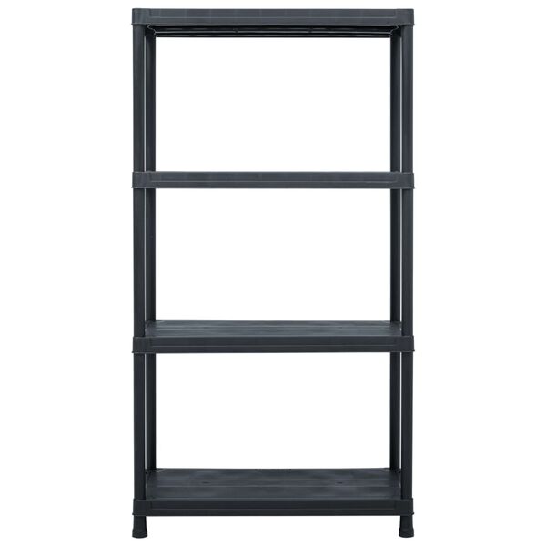 vidaXL Storage Shelf Racks 5 pcs Black 60x30x138 cm Plastic