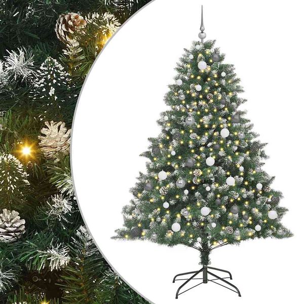vidaXL Artificial Christmas Tree with 300 LEDs with Stand Green 210 cm