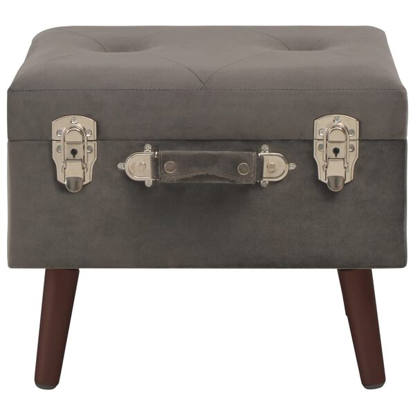 vidaXL Storage Stool Grey 40 cm Velvet