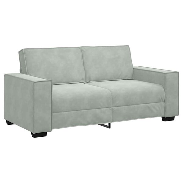 vidaXL 2-Seater Sofa Light Grey 180x78x84 cm Velvet