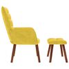 vidaXL Relaxing Chair with Stool Yellow Velvet