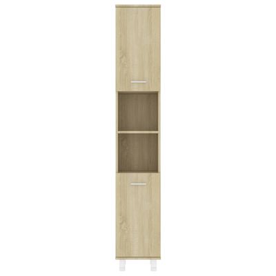 vidaXL Bathroom Cabinet Sonoma Oak 30x30x179 cm Engineered Wood