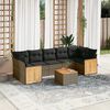 vidaXL 8 Piece Garden Sofa Set with Cushions Grey Poly Rattan