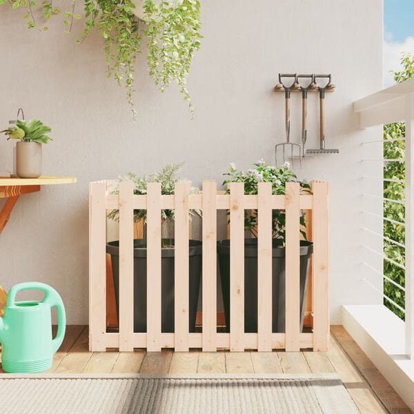 vidaXL Garden Raised Bed with Fence Design 100x50x70 cm Solid Wood Pine