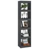 vidaXL Book Cabinet/Room Divider Grey 40x30x167.5 cm Solid Pinewood