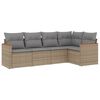 vidaXL 5 Piece Garden Sofa Set with Cushions Mix Beige Poly Rattan