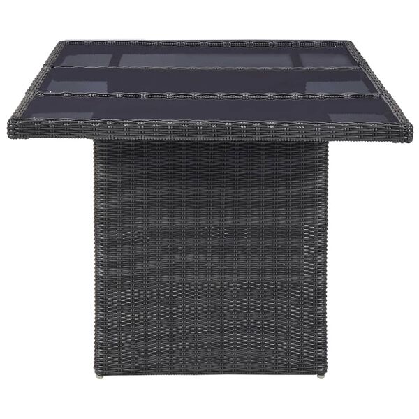 vidaXL 11 Piece Outdoor Dining Set Poly Rattan Black