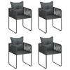 vidaXL 5 Piece Garden Dining Set PVC Rattan Black and Brown