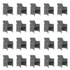 vidaXL 21 Piece Garden Dining Set with Cushions Grey Poly Rattan