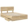 vidaXL Bed Frame with Drawer Sonoma Oak 150 x 200 cm Engineered Wood