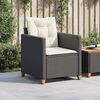 vidaXL Garden Chair with Cushions Black Poly Rattan