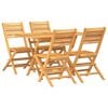 vidaXL 5 Piece Garden Dining Set Solid Wood Teak