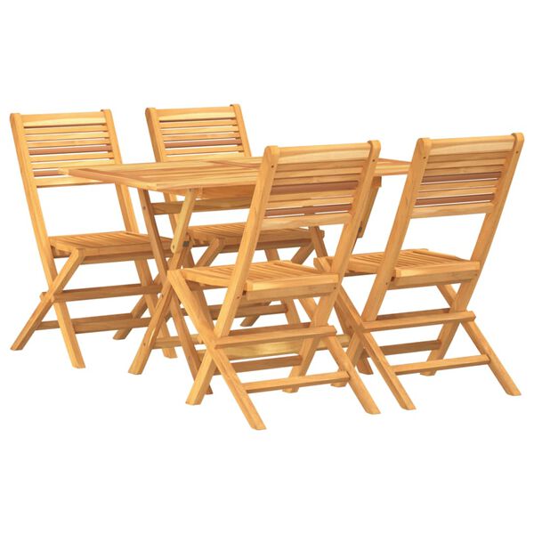 vidaXL 5 Piece Garden Dining Set Solid Wood Teak