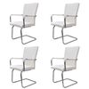 vidaXL Dining Chair | Set of 4 | White | Faux Leather, Iron | Standard