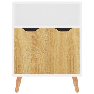 vidaXL Sideboard White and Sonoma Oak 60x30x72 cm Engineered Wood