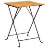 vidaXL Bistro Table | Brown, Black | Solid Acacia Wood, Steel | Medium