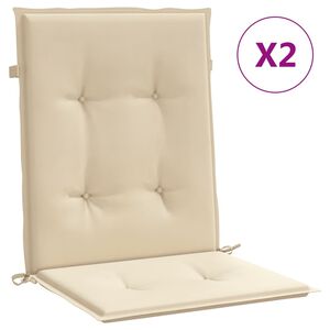 vidaXL Garden chair cushions 2 pcs Beige 100 x 50 x 3 cm