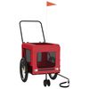 vidaXL Pet Bike Trailer Red and Black Oxford Fabric and Iron