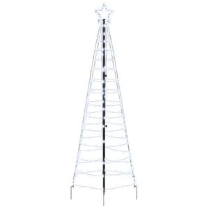 vidaXL LED Christmas Tree with Ground Spikes Cool White 250 cm Iron