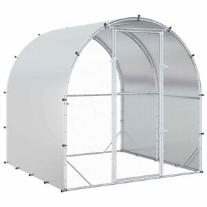 vidaXL Chicken Coop Silver 200 x 200 x 200 cm Galvanised Steel