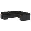 vidaXL 11 Piece Garden Sofa Set with Cushions Black Poly Rattan