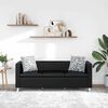 vidaXL Sofa 3-Seater Artificial Leather Black