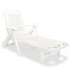 vidaXL Sunlounger | White | Plastic | Standard | Foldable | Folding Sun Lounger