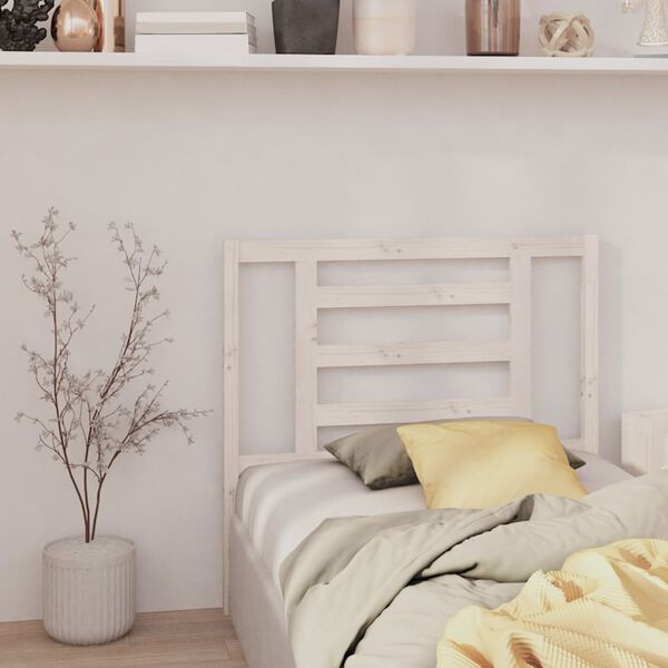 vidaXL Bed Headboard White 96x4x100 cm Solid Wood Pine