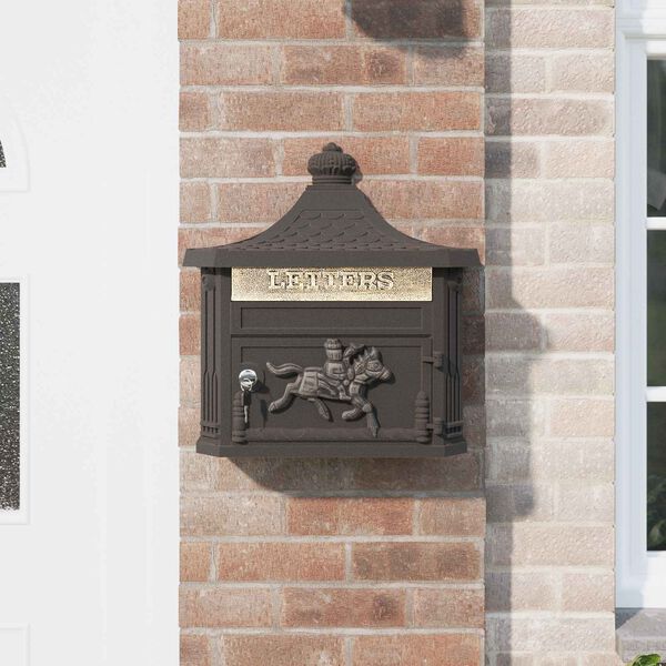 vidaXL Wall Mounted Mailbox Bronze 40.5 x 16 x 45 cm Cast Aluminum