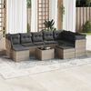 vidaXL 10 Piece Garden Sofa Set with Cushions Grey Poly Rattan