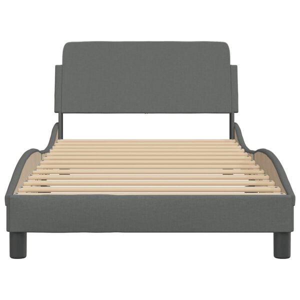 vidaXL Bed Frame "Dover" Dark Grey 107x203 cm King Single Fabric