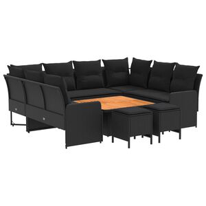 vidaXL Furniture Sets 8 pcs Black PE Rattan