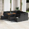 vidaXL Garden Sofa Set with Storage 9 pcs Black Poly rattan