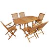 vidaXL 7 Piece Outdoor Dining Set Solid Teak Wood