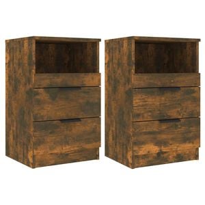 vidaXL Bedside Cabinets 2 pcs Smoked Oak Engineered Wood
