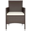 vidaXL 5 Piece Garden Bistro Set Poly Rattan and Tempered Glass Brown