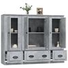 vidaXL Highboards 3 pcs Concrete Grey Engineered Wood