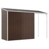 vidaXL Garden Shed with Extended Roof Brown 277x107x181 cm Steel