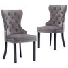 vidaXL Dining Chair | Set of 2 | Grey | Velvet, Rubberwood | Standard