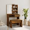 vidaXL Dressing Table Set Smoked Oak 74.5x40x141 cm