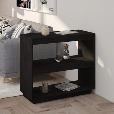 vidaXL Book Cabinet Black 80x35x71 cm Solid Pinewood