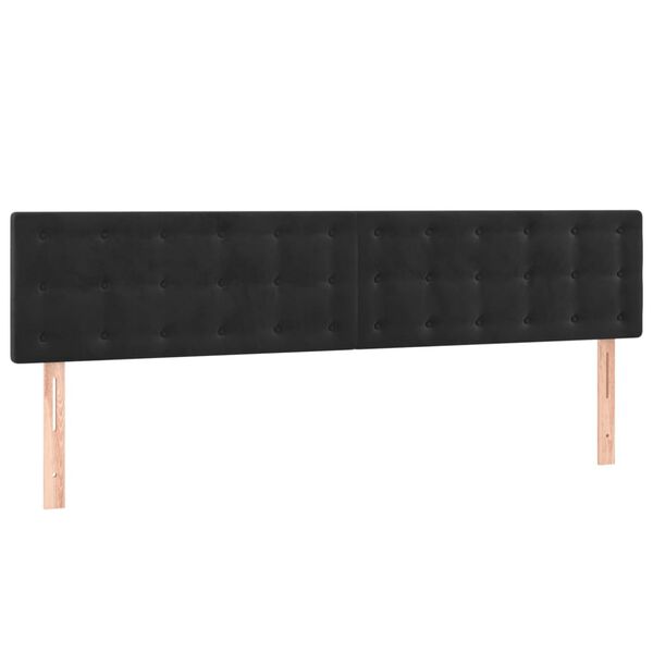 vidaXL LED Headboard Black 160 cm Velvet
